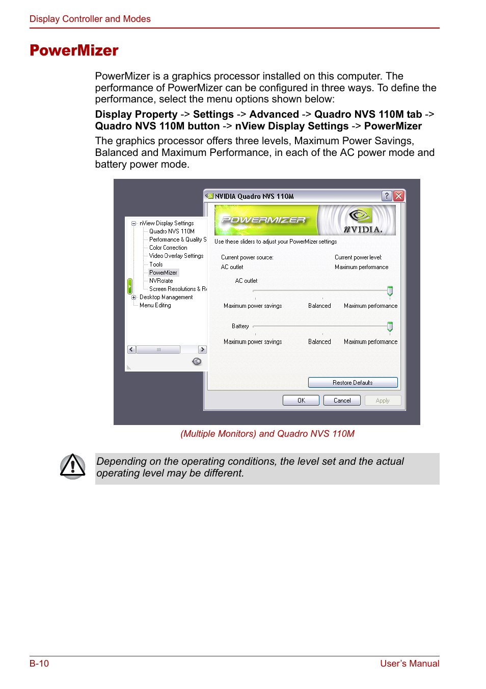 Powermizer | Toshiba M5 User Manual | Page 202 / 240