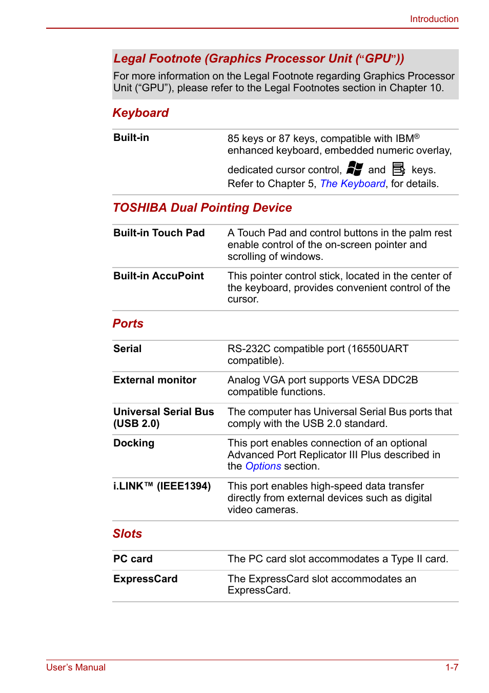 Toshiba M5 User Manual | Page 21 / 240