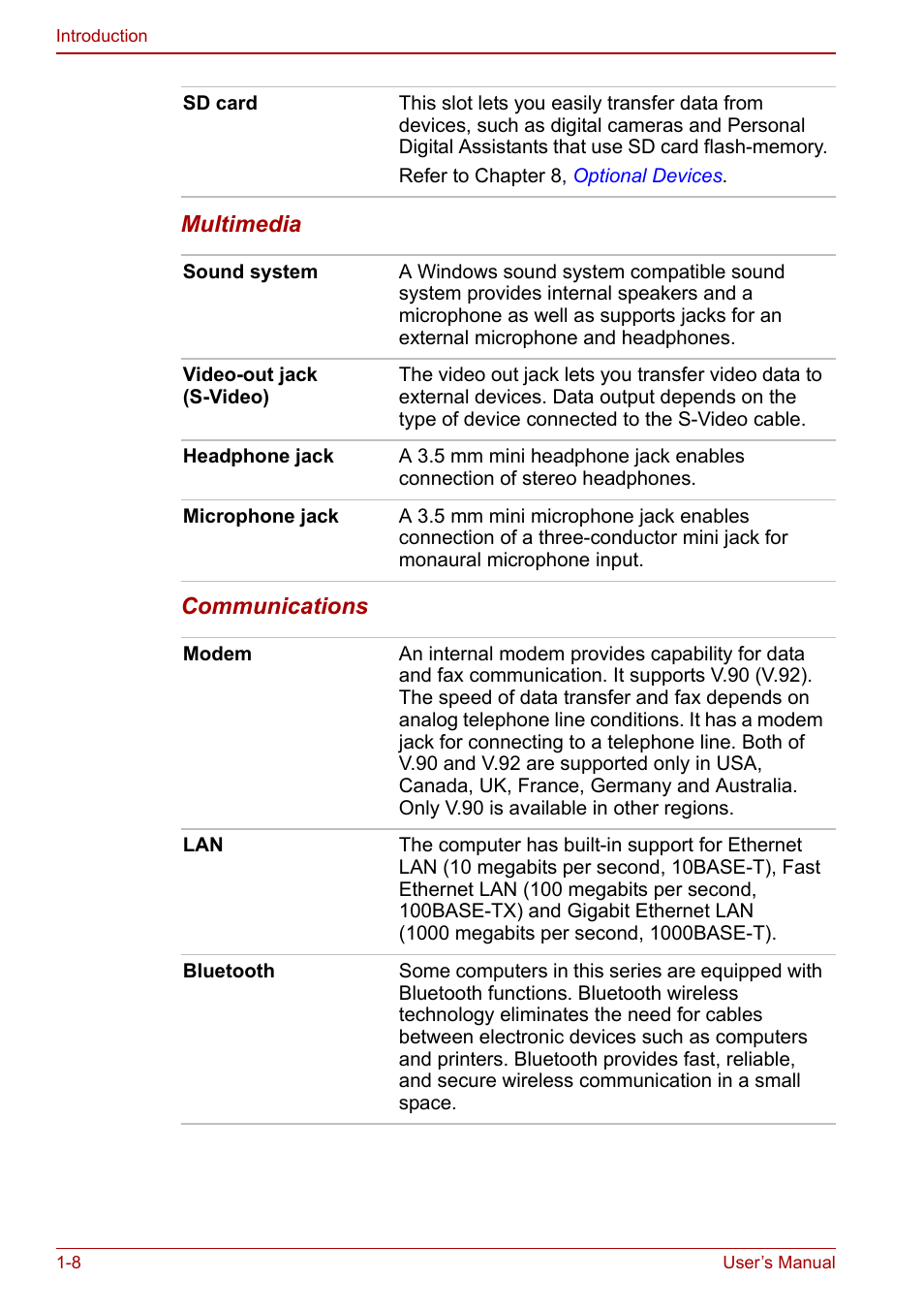 Toshiba M5 User Manual | Page 22 / 240