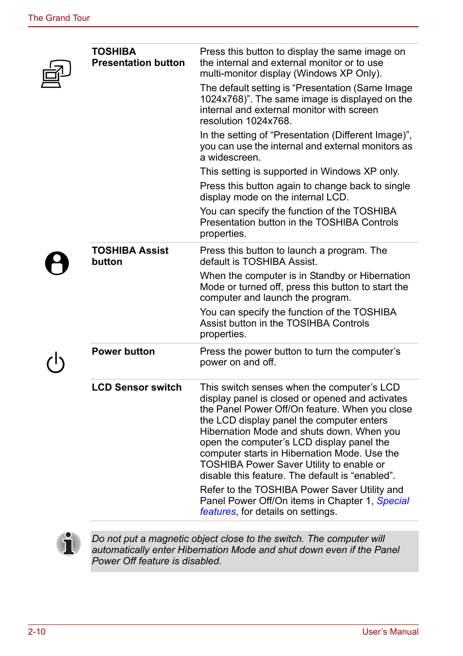 Toshiba M5 User Manual | Page 42 / 240