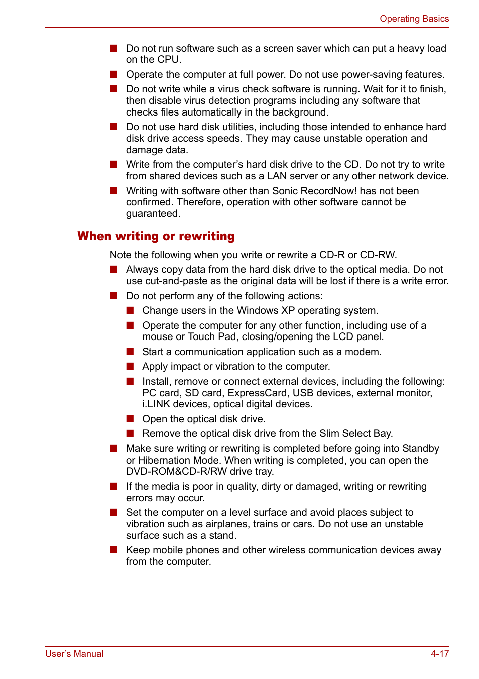 When writing or rewriting | Toshiba M5 User Manual | Page 79 / 240