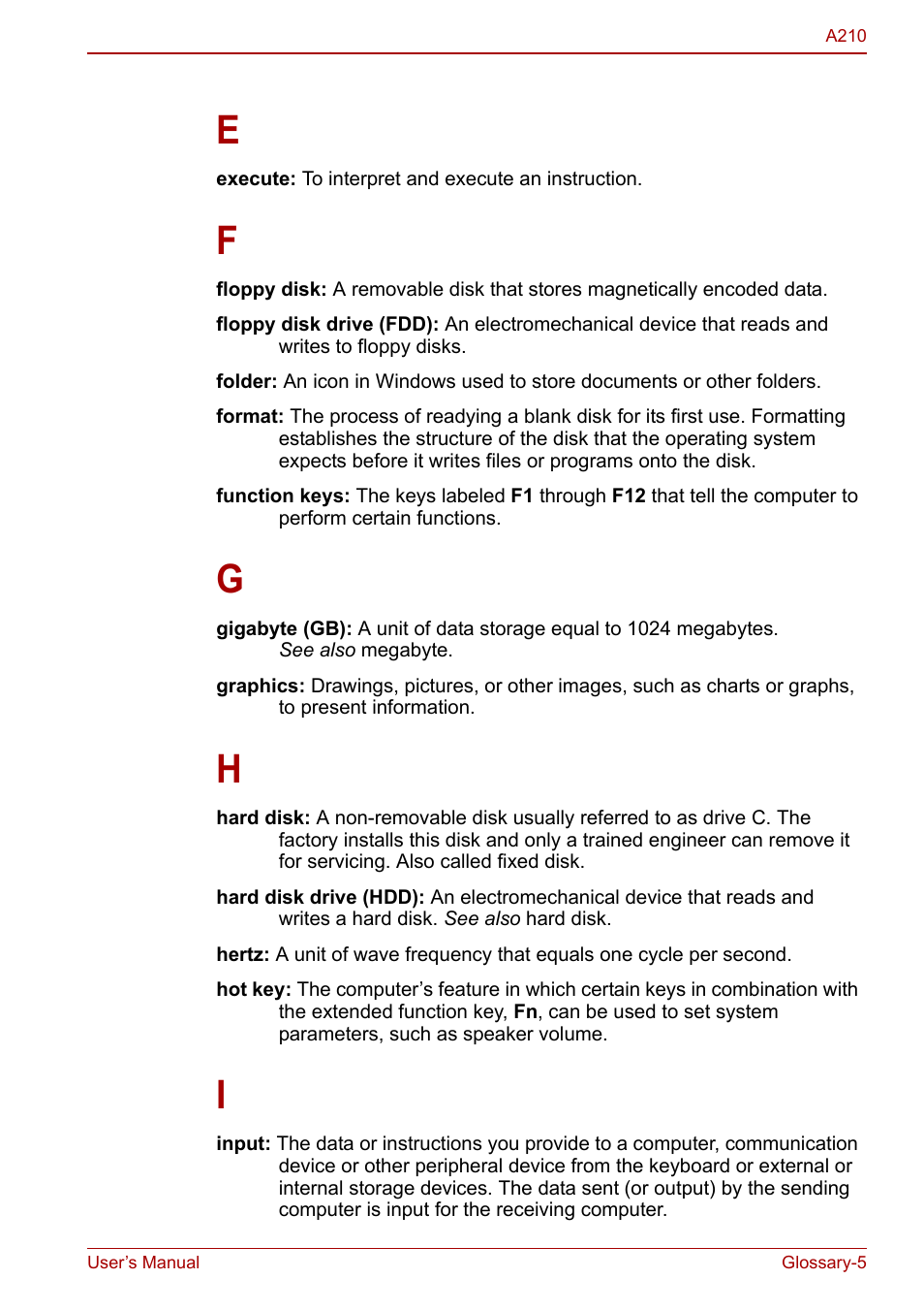 Toshiba Equium A210 User Manual | Page 165 / 170