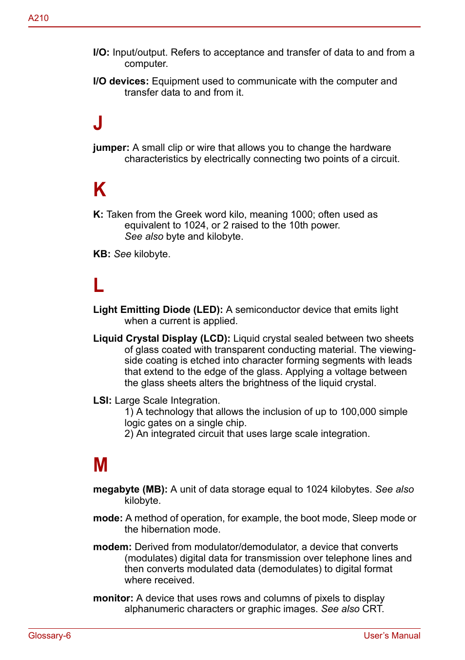 Toshiba Equium A210 User Manual | Page 166 / 170