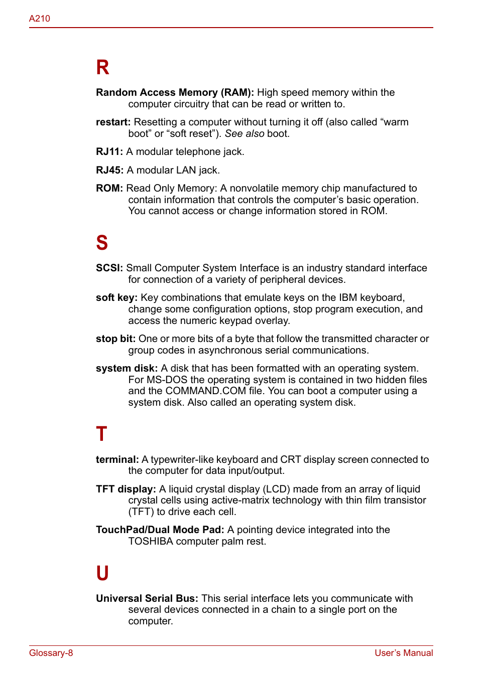 Toshiba Equium A210 User Manual | Page 168 / 170