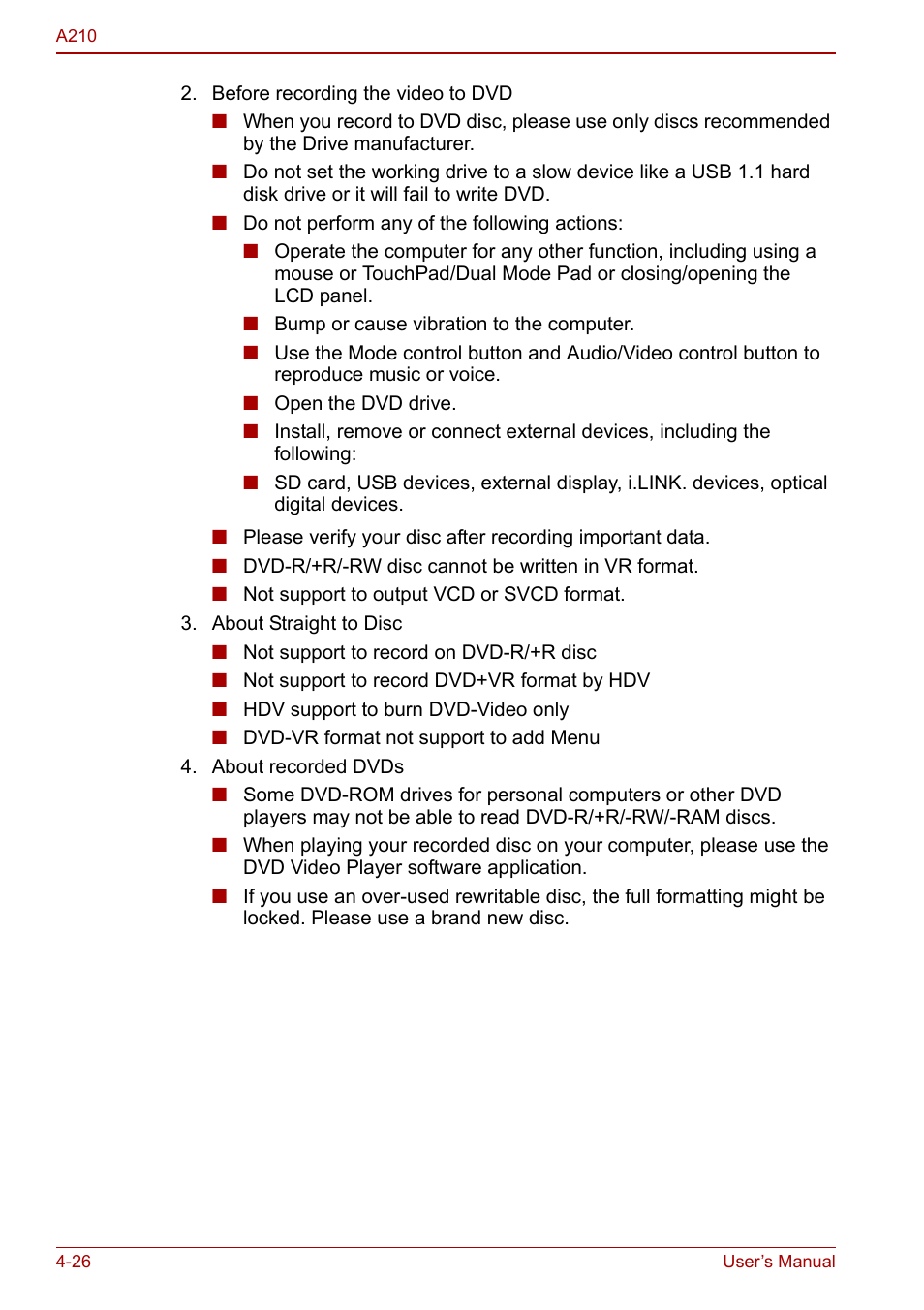 Toshiba Equium A210 User Manual | Page 84 / 170