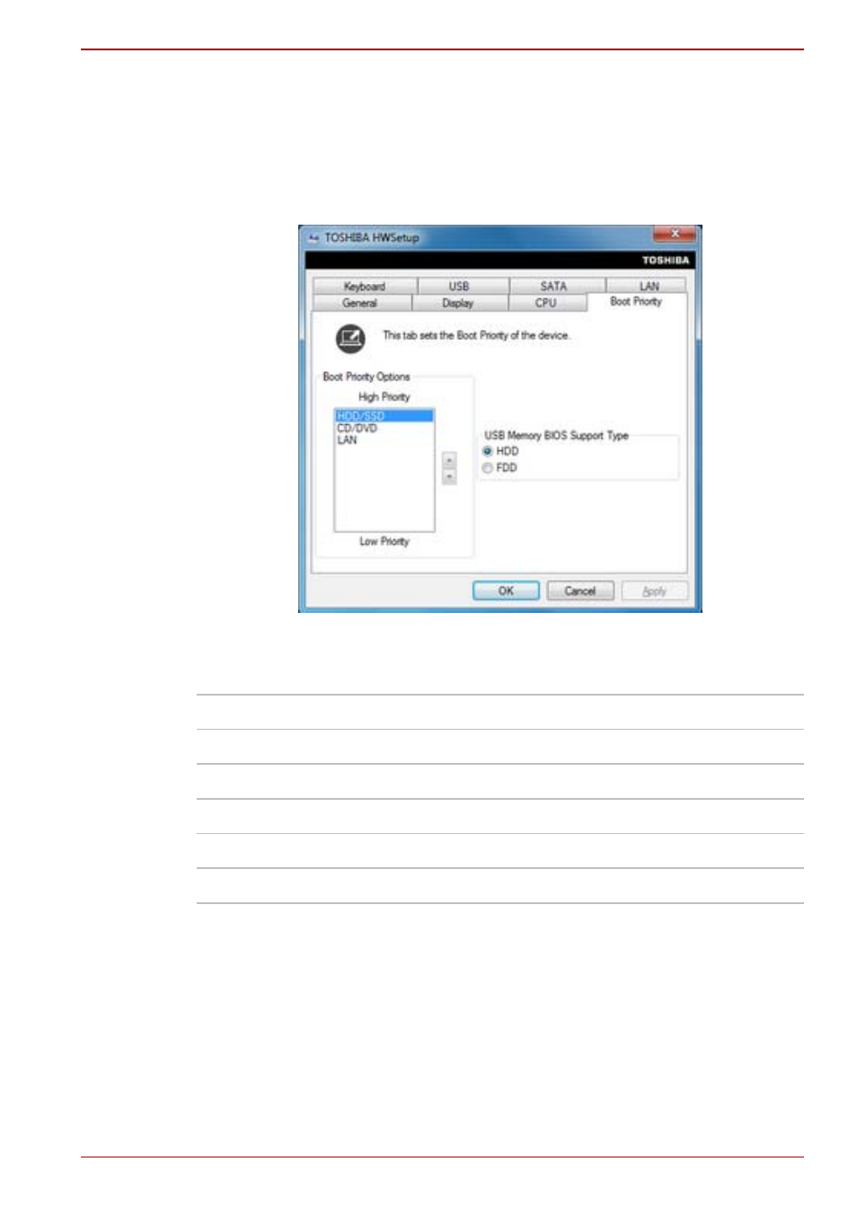 Boot priority, Boot priority boot priority options | Toshiba Tecra A11 User Manual | Page 157 / 230