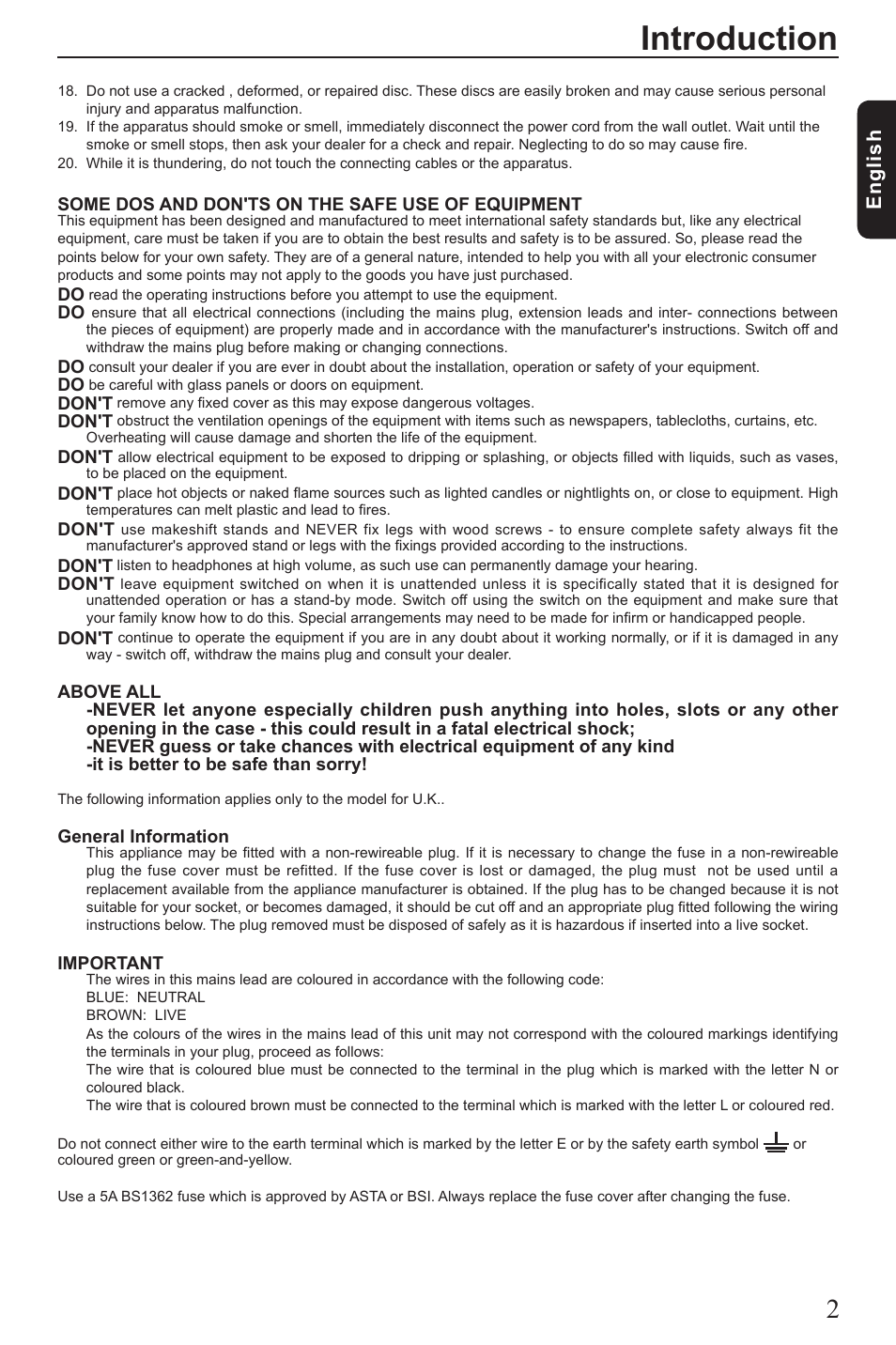 Introduction, Eng lis h | Toshiba SD190 User Manual | Page 3 / 27