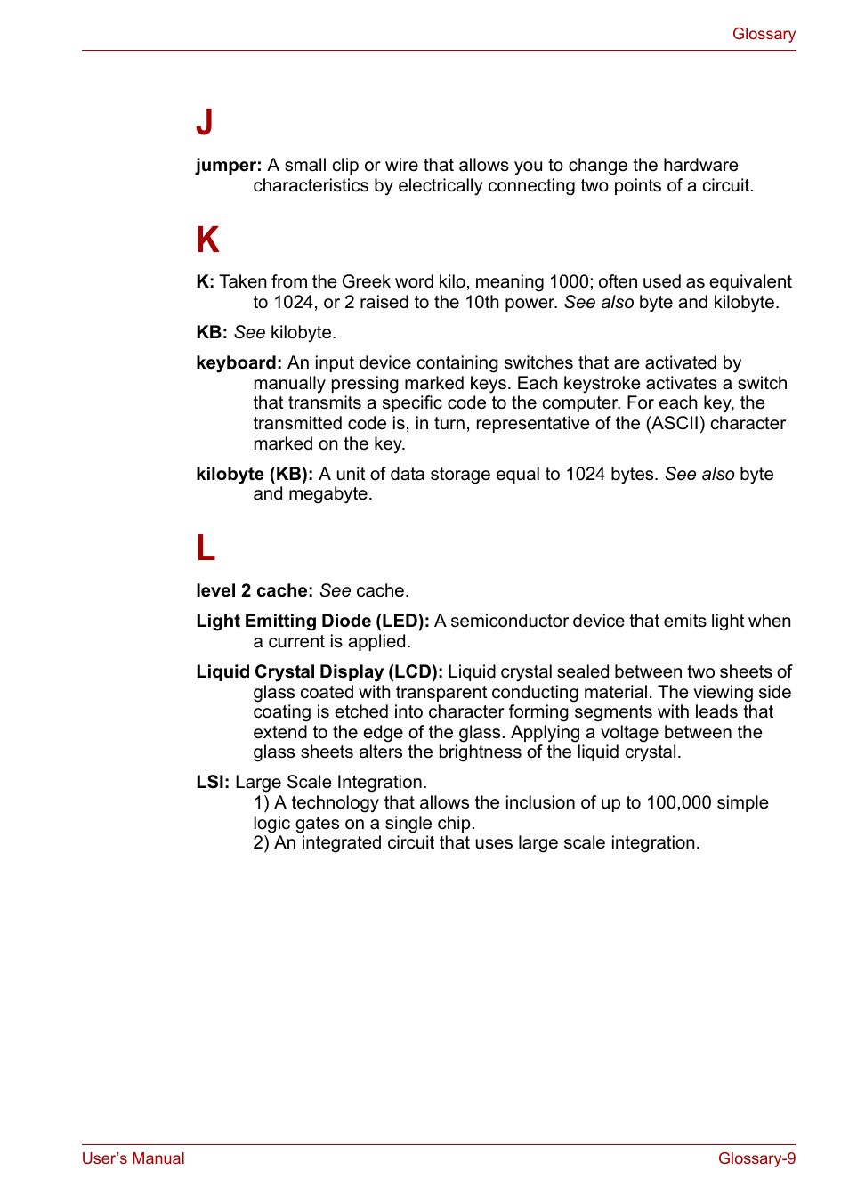 Toshiba Satellite L30 (PSL30) User Manual | Page 143 / 150