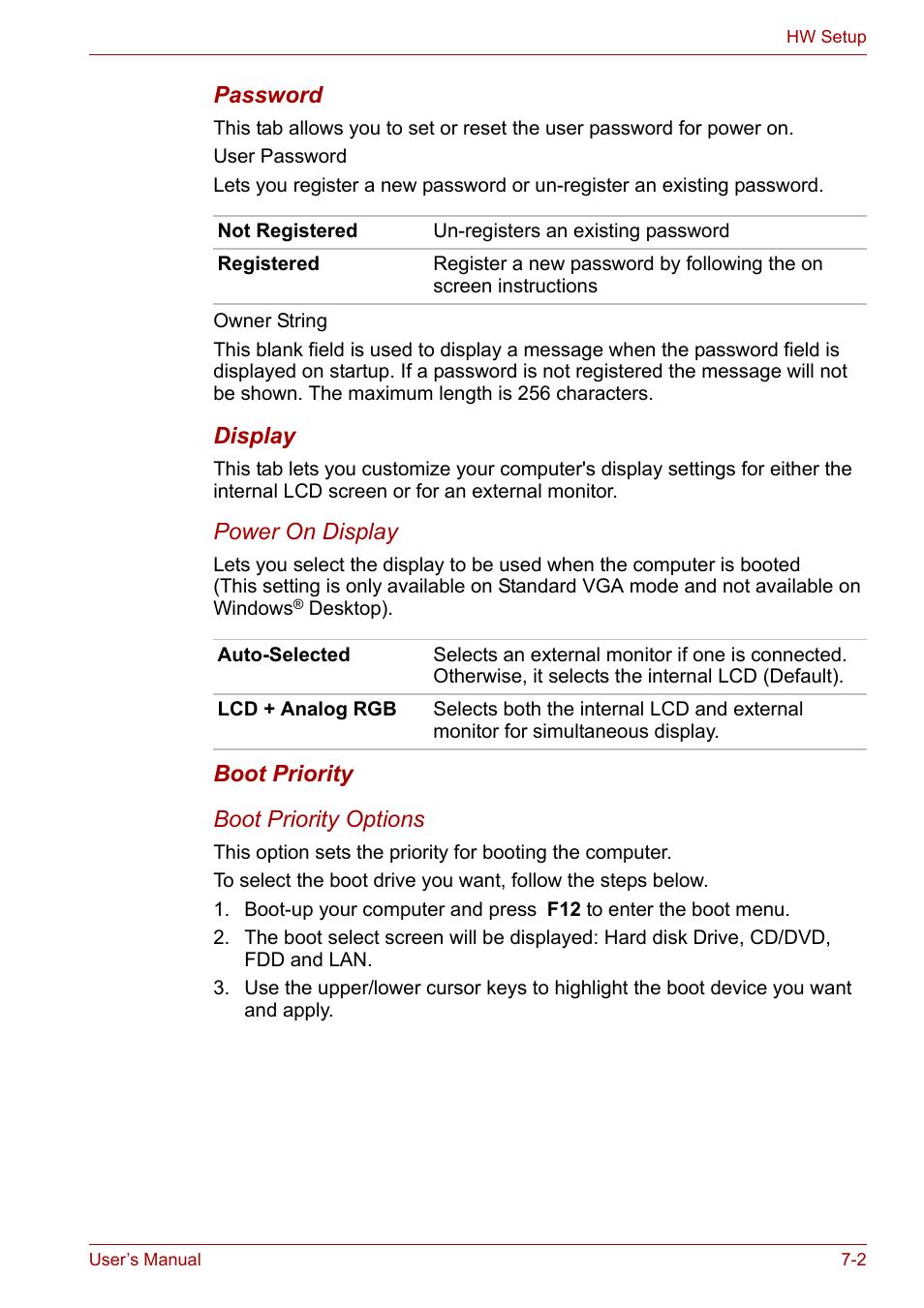 Boot priority | Toshiba Satellite L30 (PSL30) User Manual | Page 94 / 150