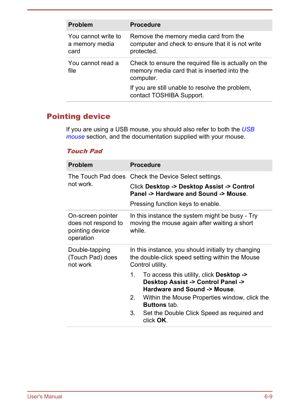 Pointing device | Toshiba Satellite U940-B User Manual | Page 110 / 120