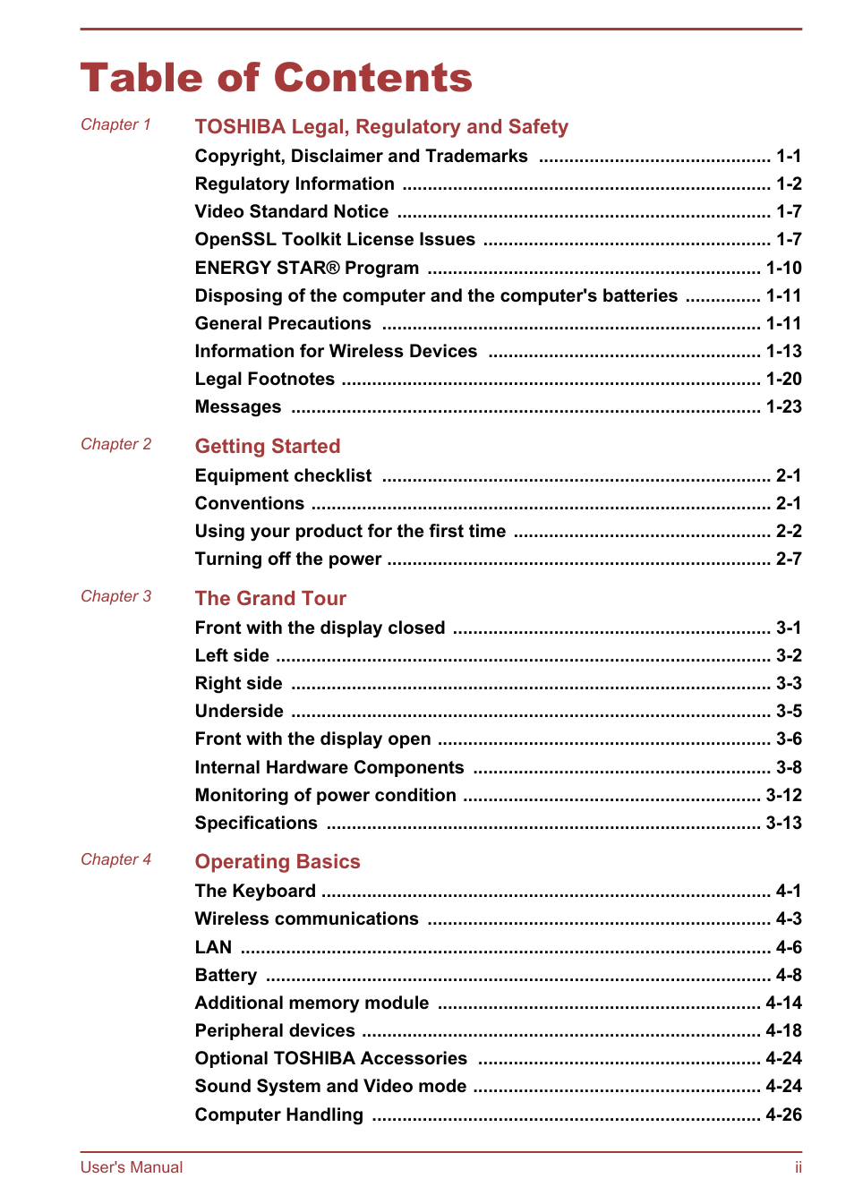 Toshiba Satellite U940-B User Manual | Page 2 / 120