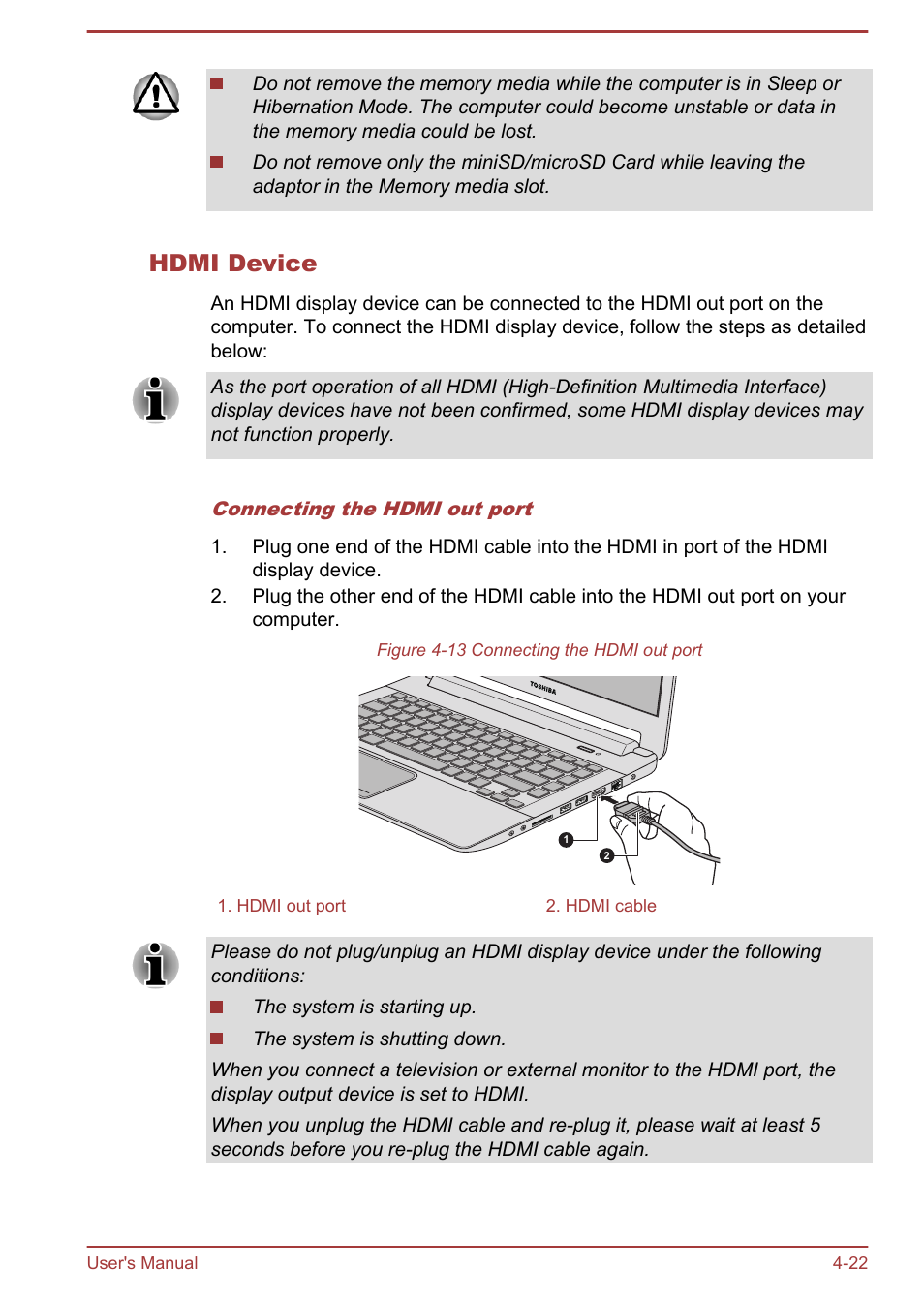 Hdmi device | Toshiba Satellite U940-B User Manual | Page 76 / 120