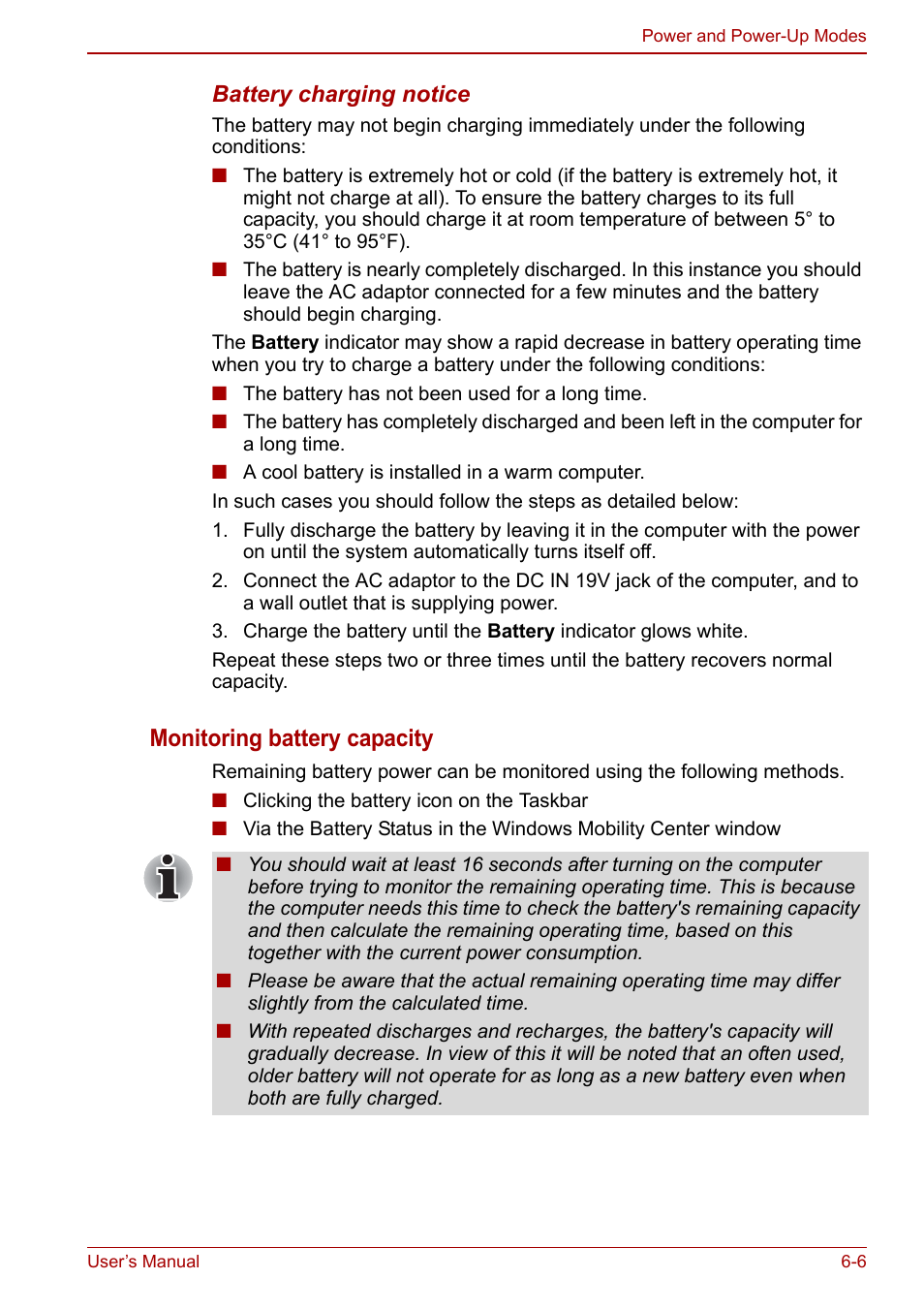 Monitoring battery capacity | Toshiba Satellite L750D User Manual | Page 119 / 179