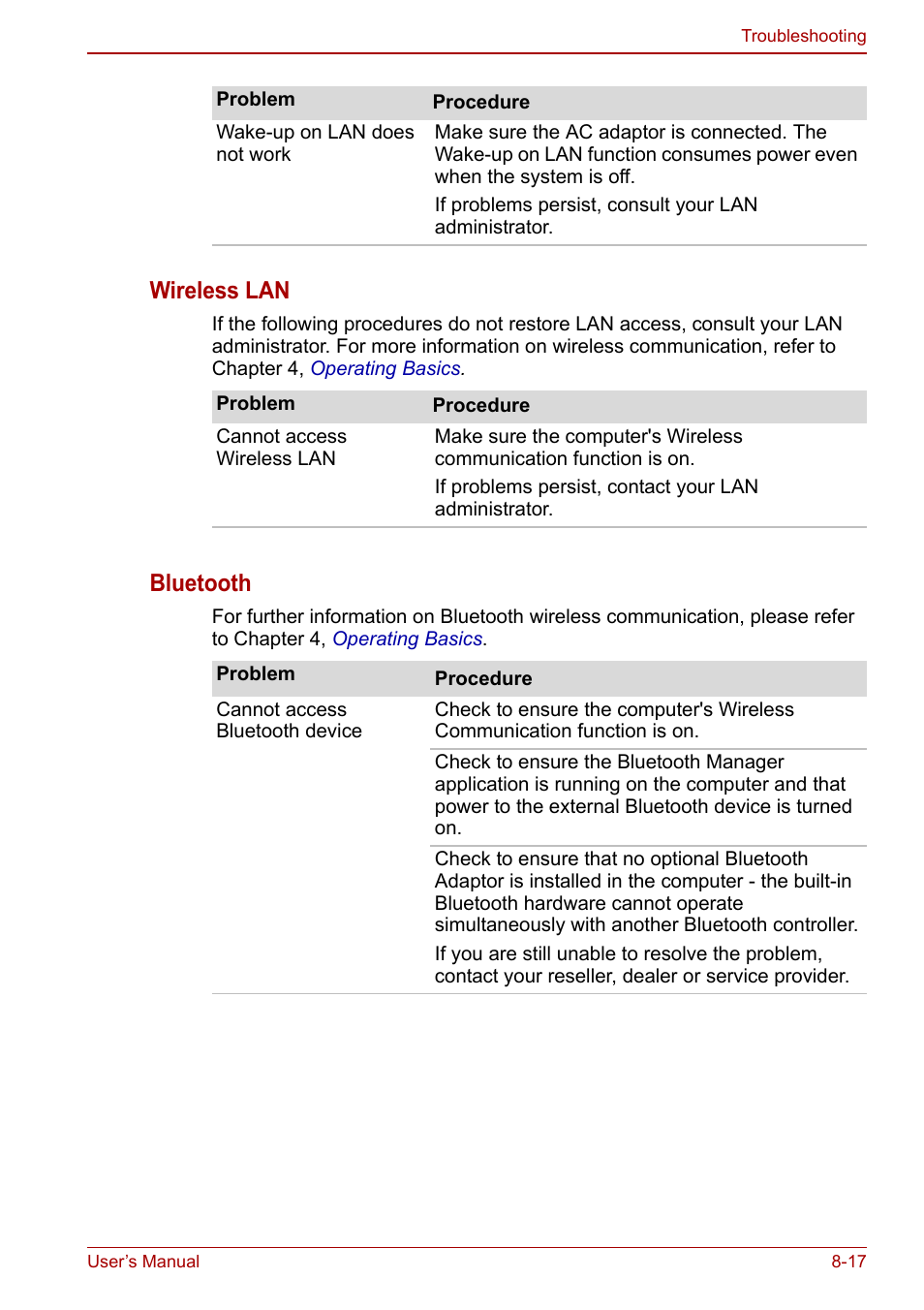 Wireless lan, Bluetooth | Toshiba Satellite L750D User Manual | Page 148 / 179