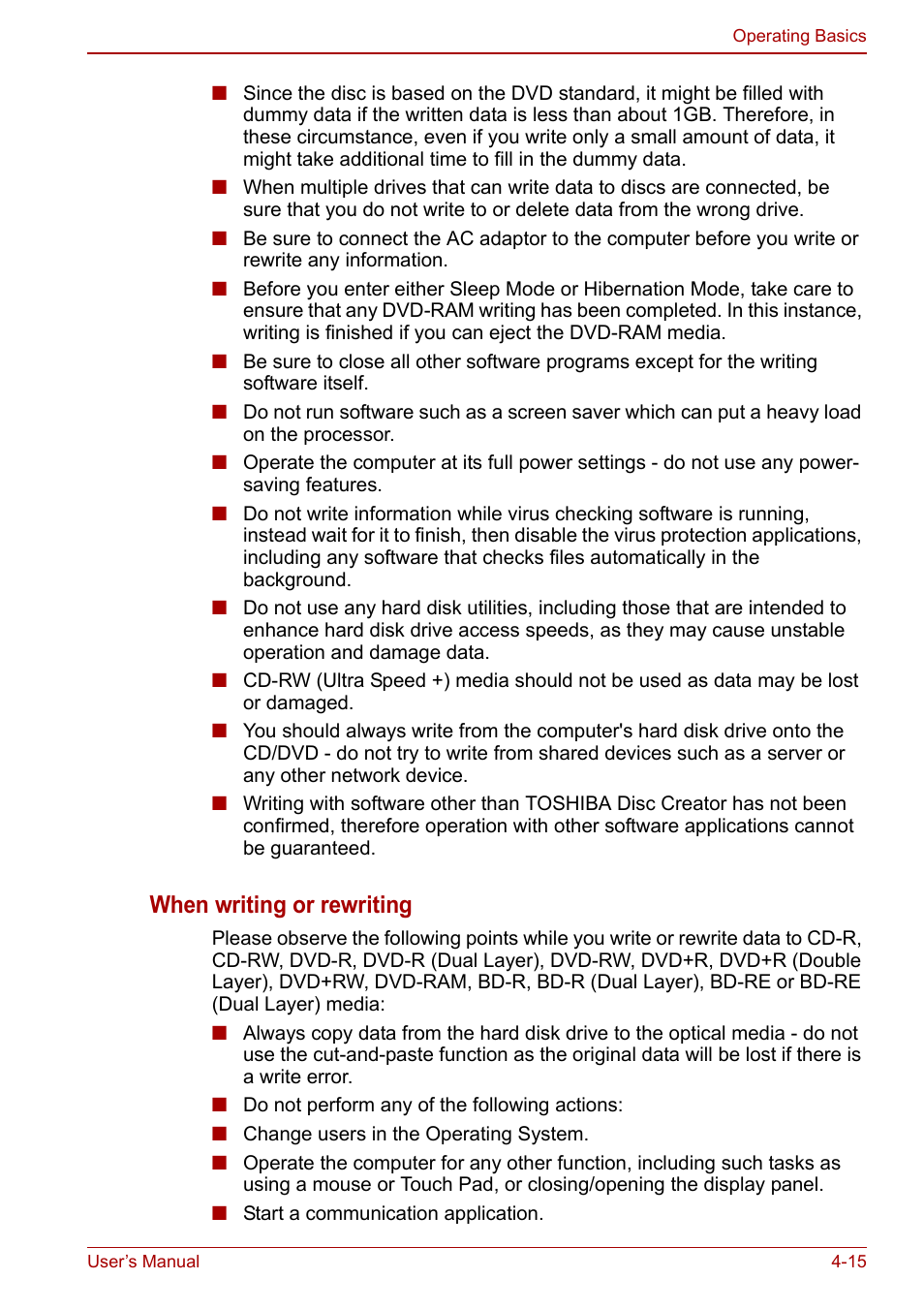 When writing or rewriting | Toshiba Satellite L750D User Manual | Page 85 / 179