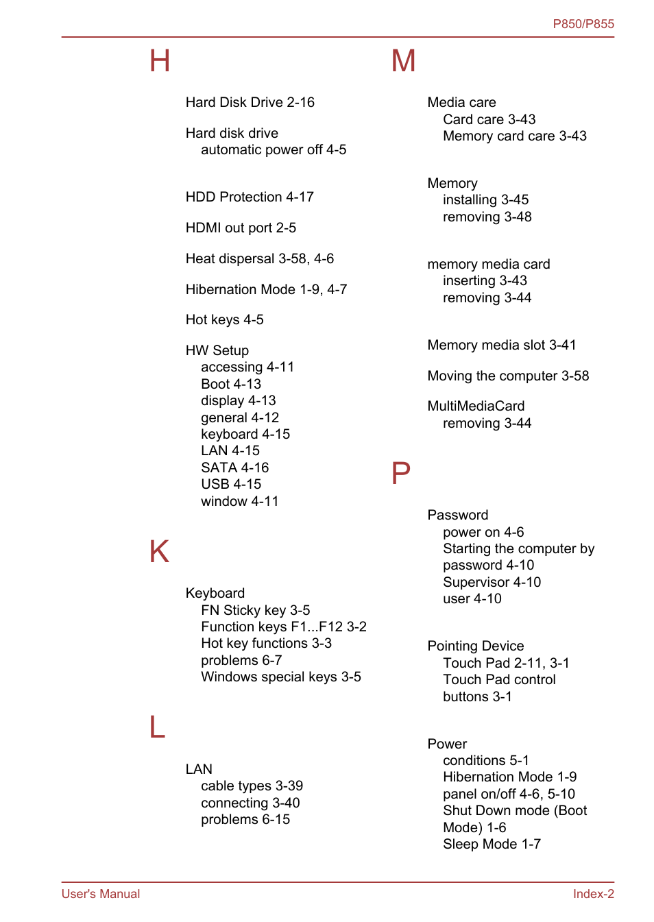 Toshiba Satellite P855 User Manual | Page 176 / 177