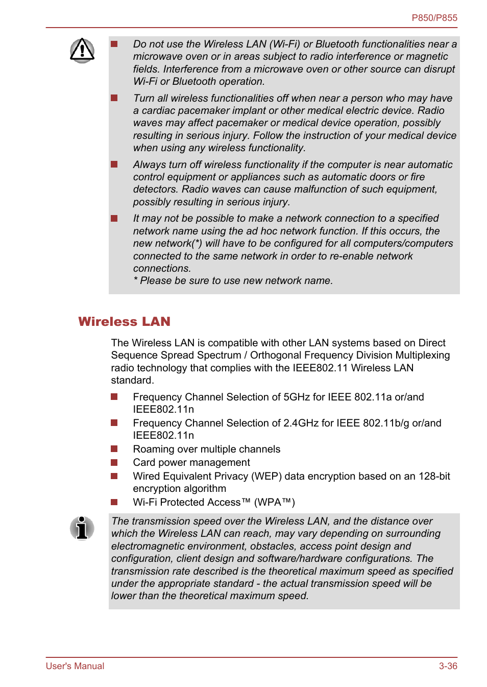 Wireless lan | Toshiba Satellite P855 User Manual | Page 82 / 177