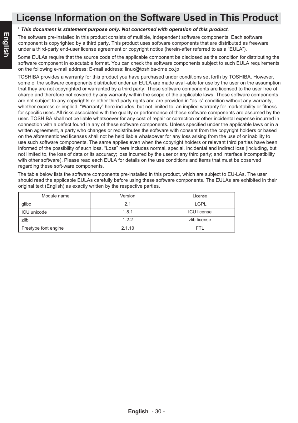 English | Toshiba EL933 User Manual | Page 31 / 41