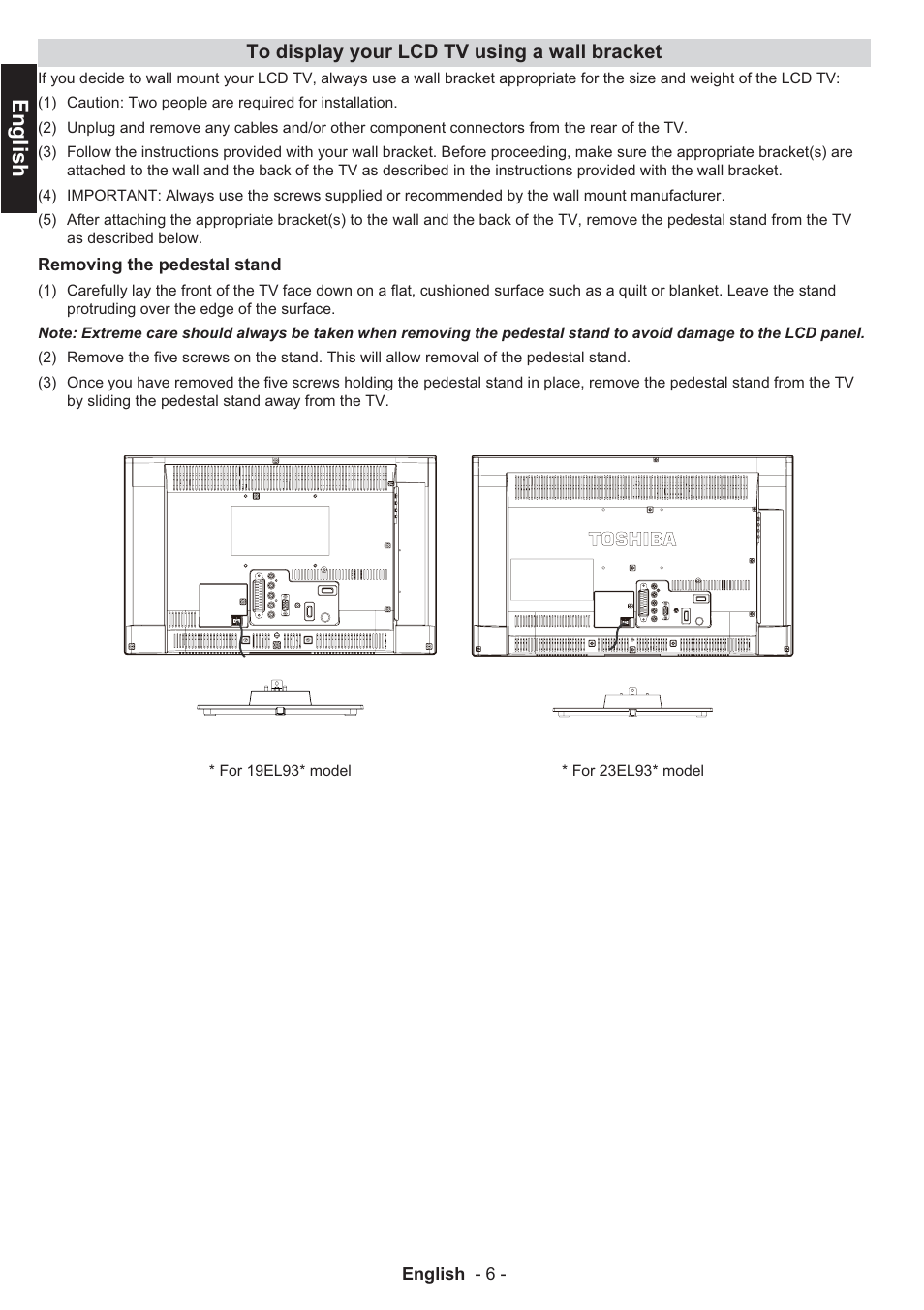 English | Toshiba EL933 User Manual | Page 7 / 41