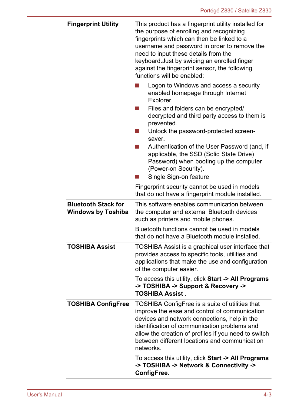 Toshiba Portege Z830 User Manual | Page 70 / 136