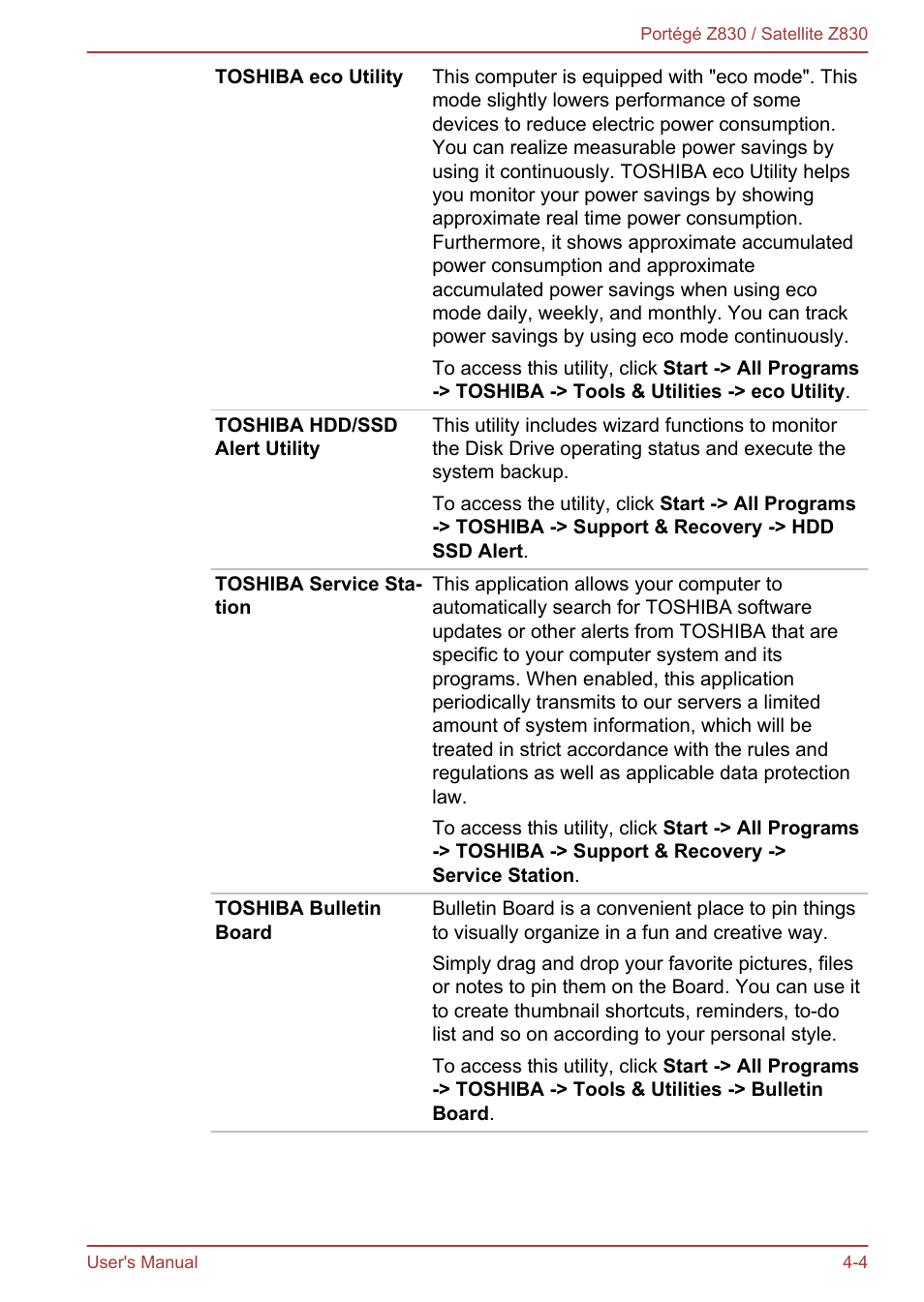 Toshiba Portege Z830 User Manual | Page 71 / 136