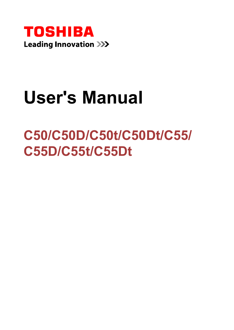 Toshiba Satellite C50DT-A User Manual | 141 pages