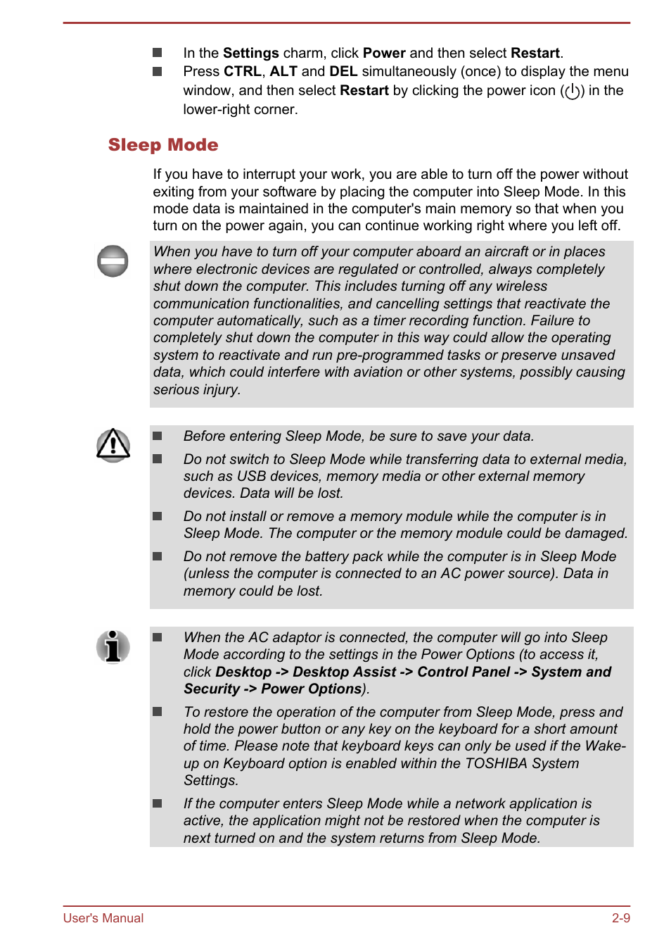 Sleep mode | Toshiba Satellite C50DT-A User Manual | Page 27 / 141