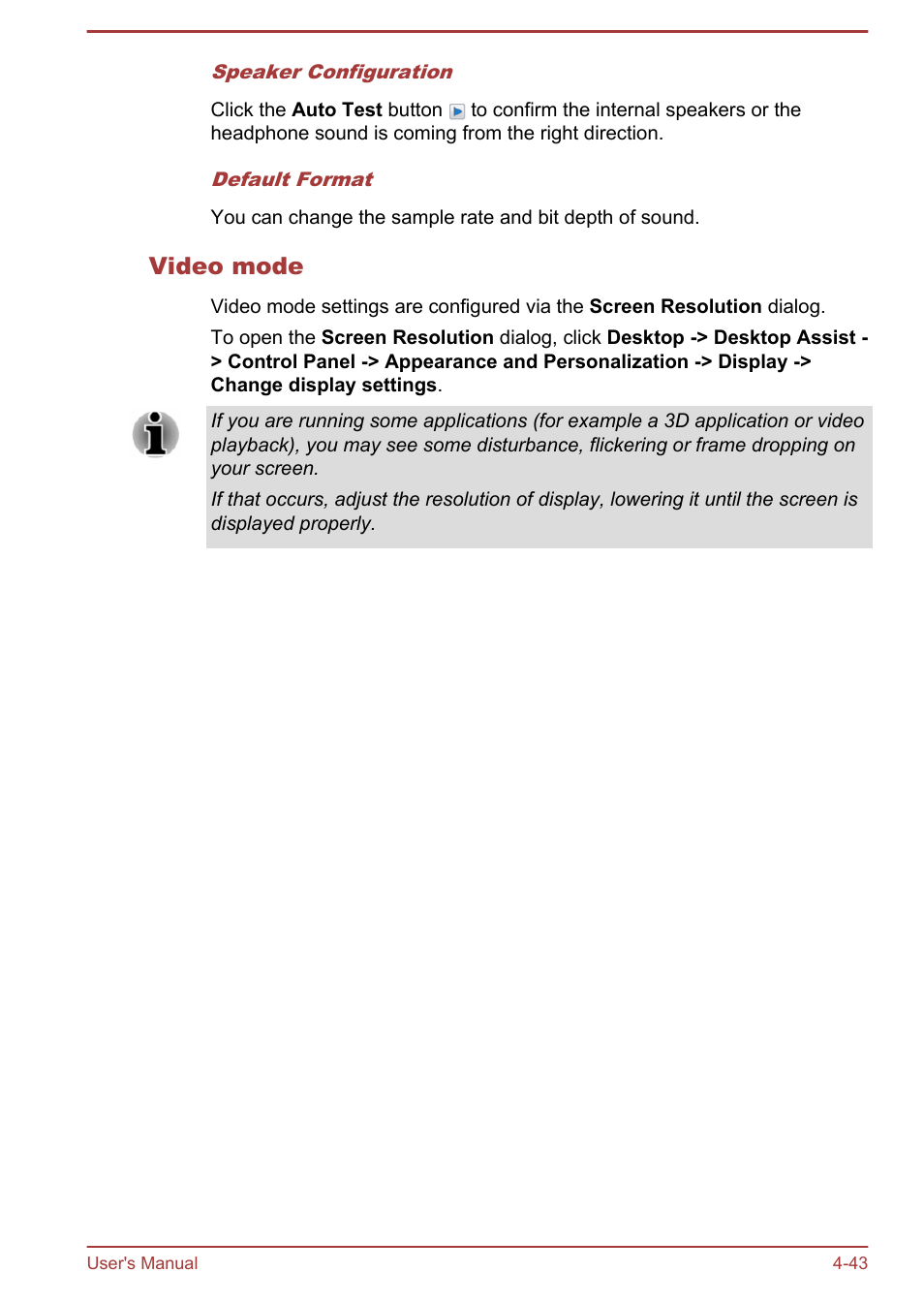 Video mode | Toshiba Satellite C50DT-A User Manual | Page 89 / 141