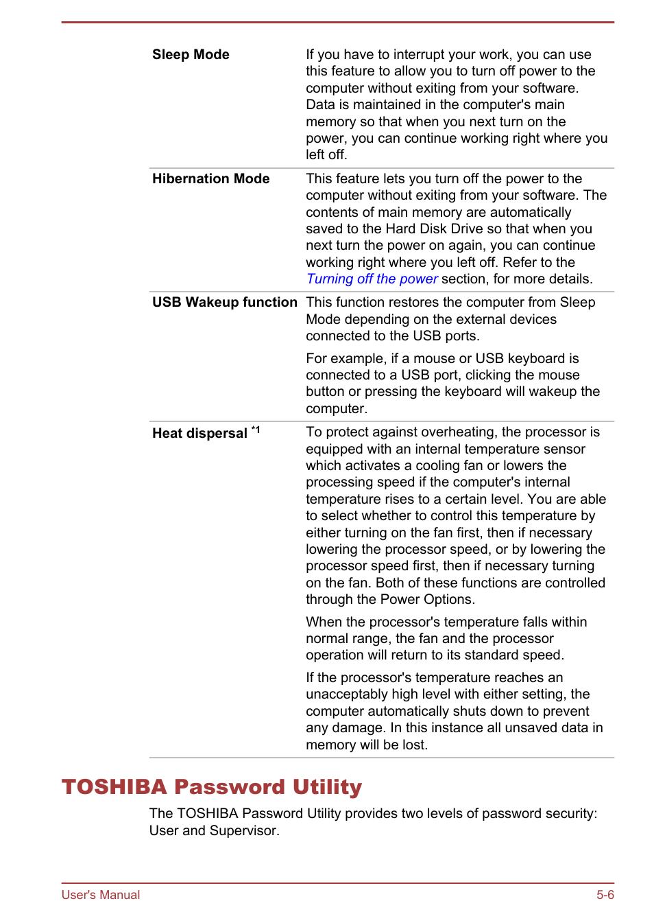 Toshiba password utility, Toshiba password utility -6 | Toshiba Satellite C50DT-A User Manual | Page 95 / 141