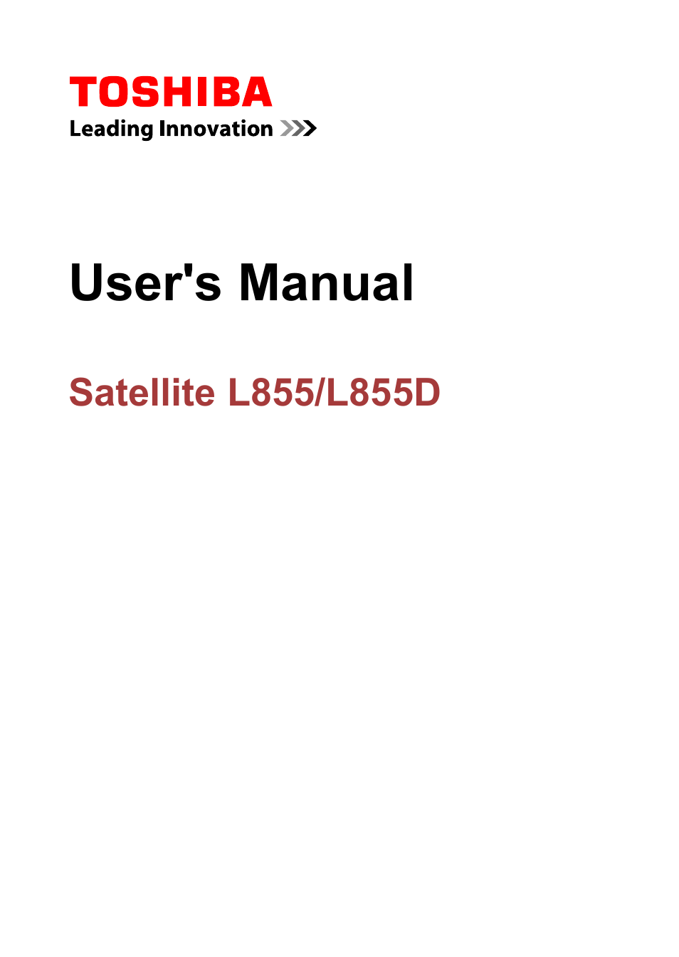Toshiba Satellite L855-B User Manual | 140 pages
