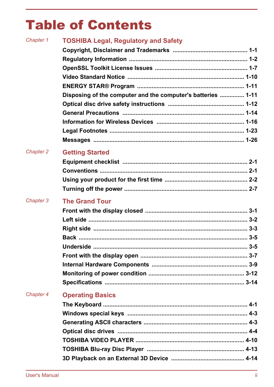 Toshiba Satellite L855-B User Manual | Page 2 / 140