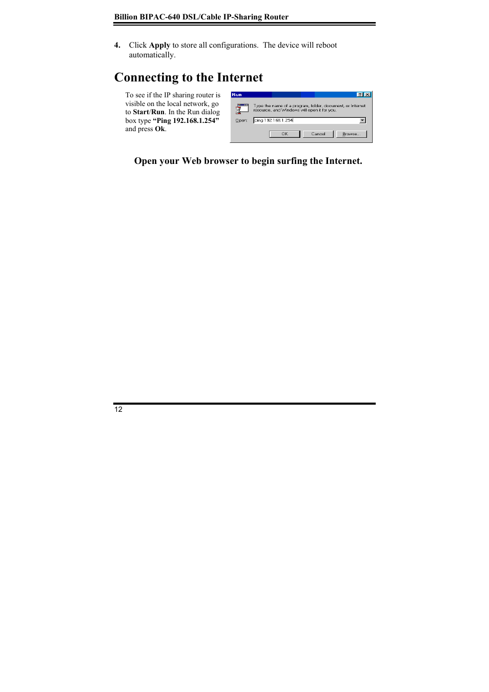 Connecting to the internet | Addtron Technology TW-640 User Manual | Page 13 / 13