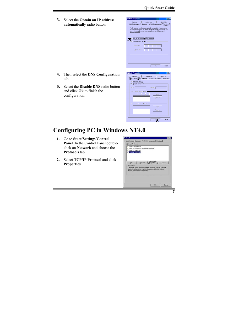 Configuring pc in windows nt4.0 | Addtron Technology TW-640 User Manual | Page 8 / 13