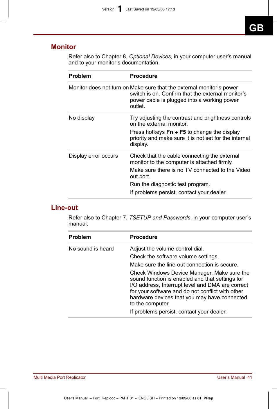 Monitor line-out, Monitor, Line-out | Toshiba Portege 3490 User Manual | Page 41 / 47