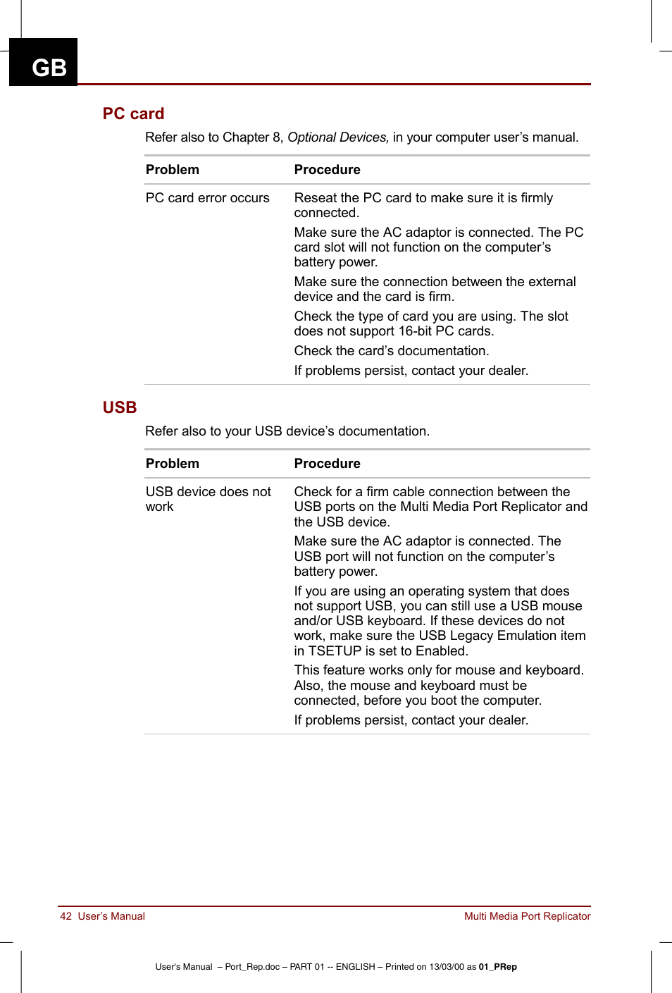 Pc card usb, Pc card | Toshiba Portege 3490 User Manual | Page 42 / 47