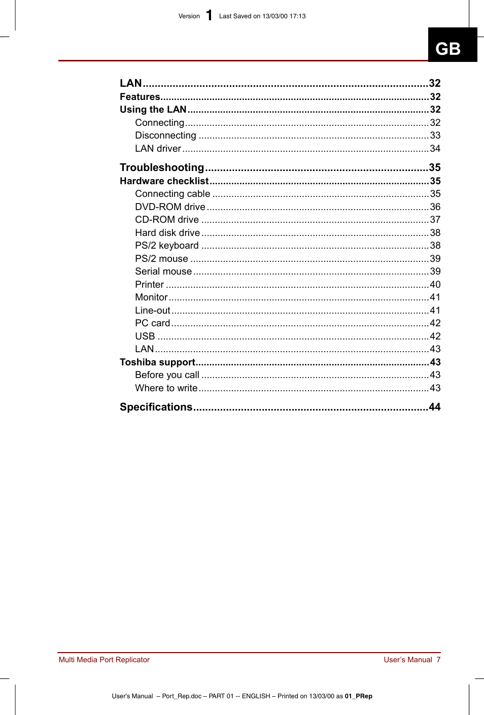 Toshiba Portege 3490 User Manual | Page 7 / 47
