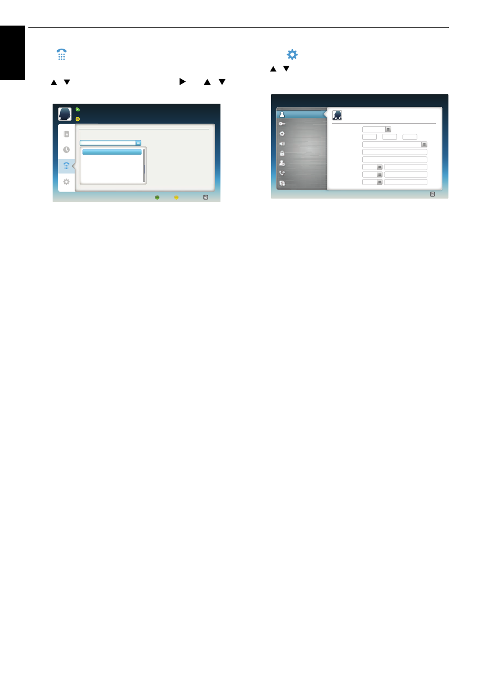 En gli s h, Dialer, Settings | Controls and features | Toshiba L4363 User Manual | Page 58 / 94