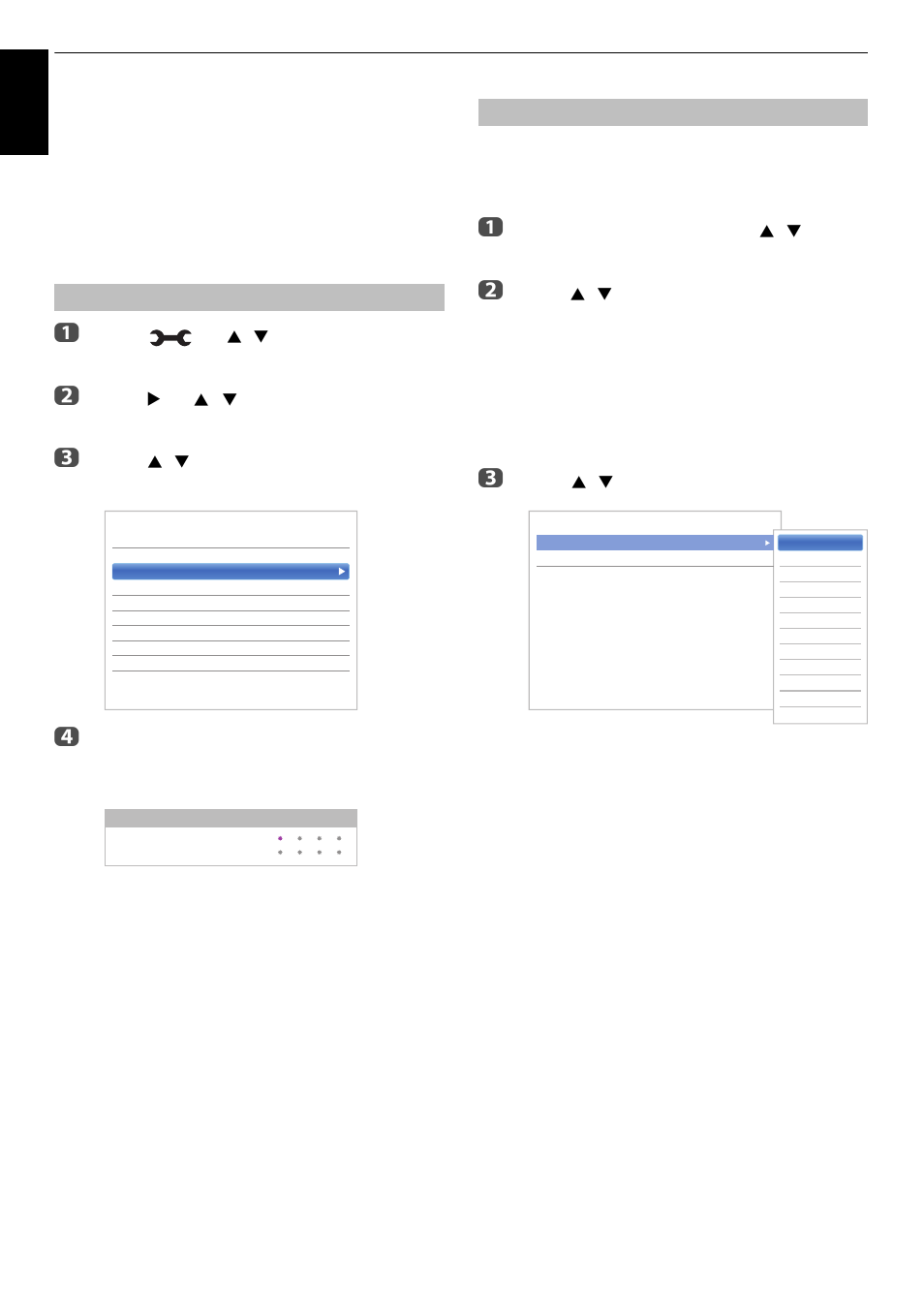 Digital settings – parental control, Parental pin setup, Parental setup | Parental pin setup parental setup, En gli s h | Toshiba L4363 User Manual | Page 72 / 94