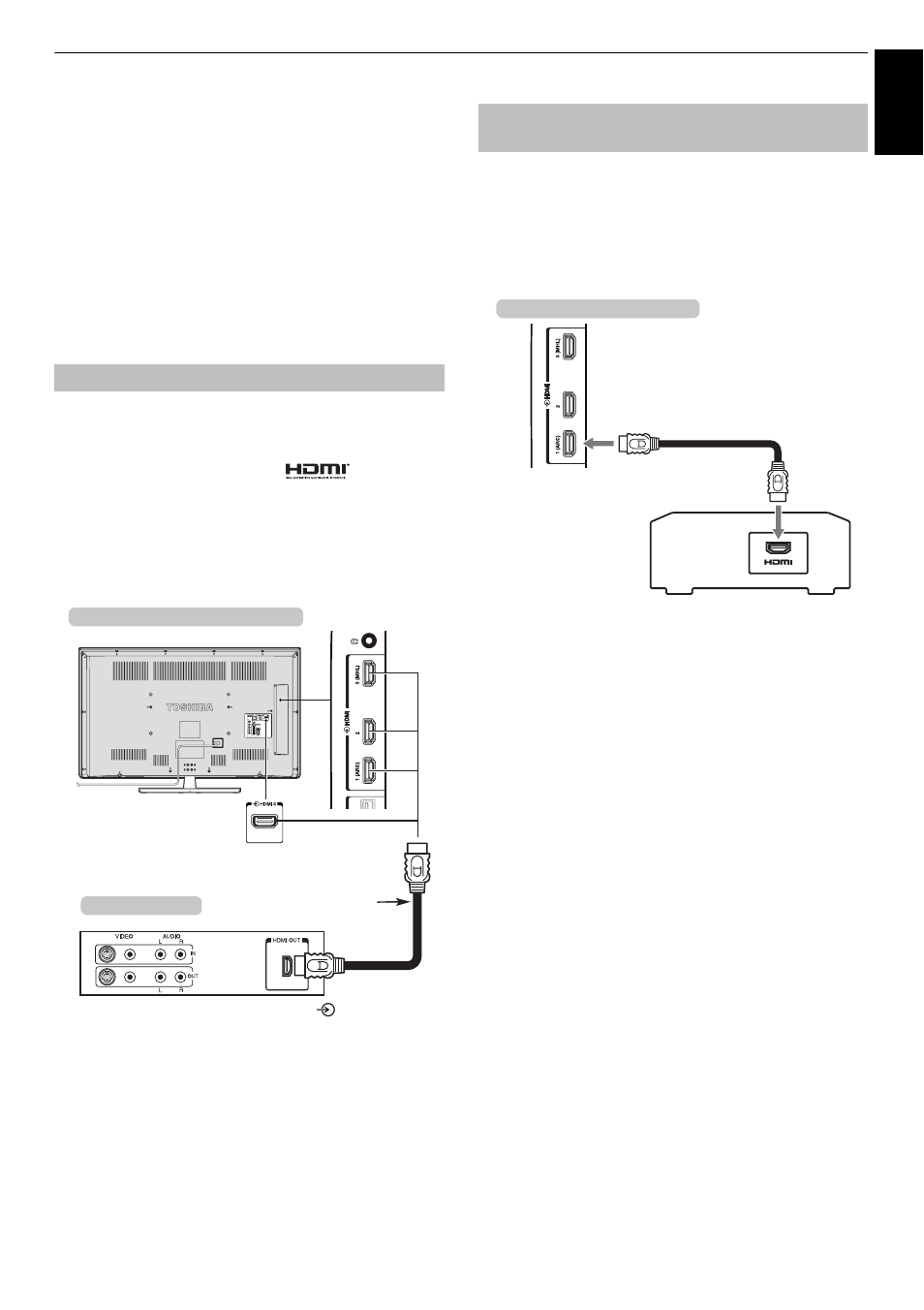 Connecting an hdmi® device, To connect an hdmi device, Hdmi’s arc (audio return channel) feature | Connecting an hdmi, Device | Toshiba L4363 User Manual | Page 9 / 94