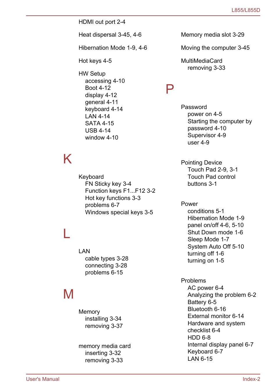Toshiba Satellite L855 User Manual | Page 152 / 153