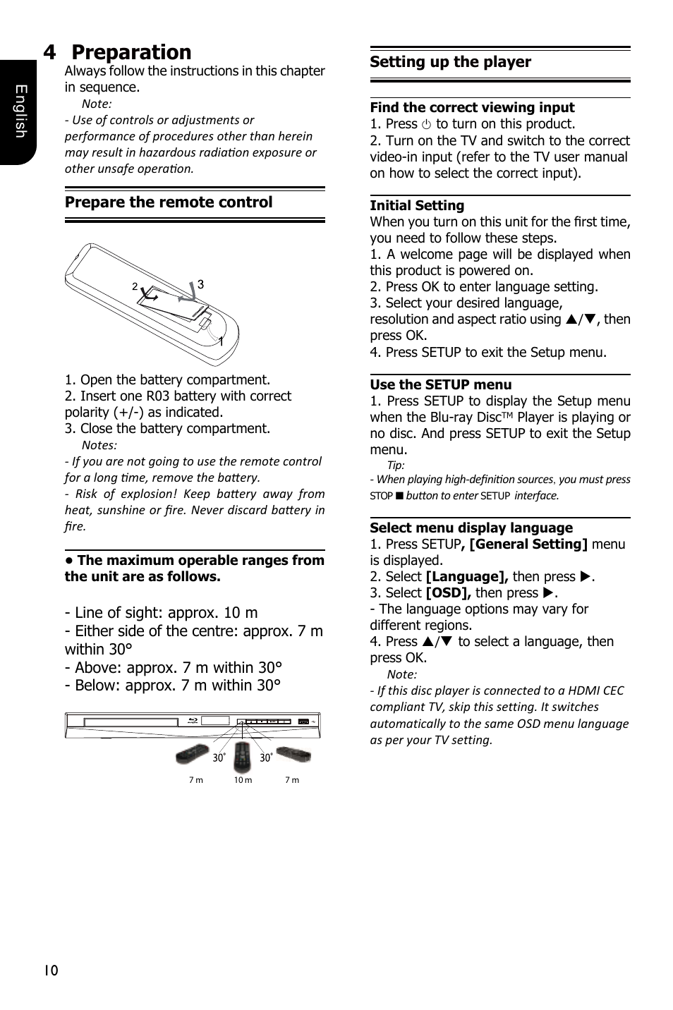 4preparation | Toshiba BDX1300 User Manual | Page 10 / 36