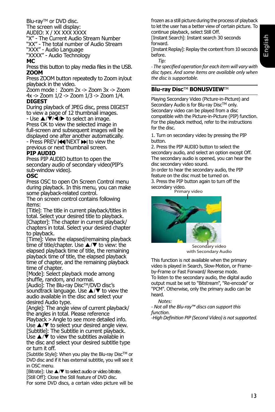 Toshiba BDX1300 User Manual | Page 13 / 36