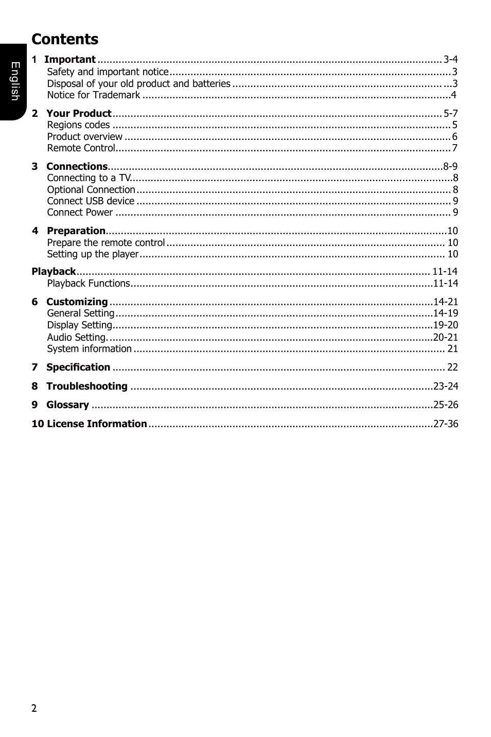 Toshiba BDX1300 User Manual | Page 2 / 36