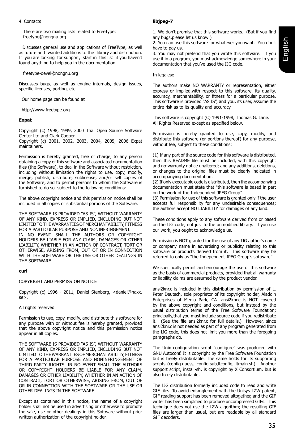 35 english | Toshiba BDX1300 User Manual | Page 35 / 36