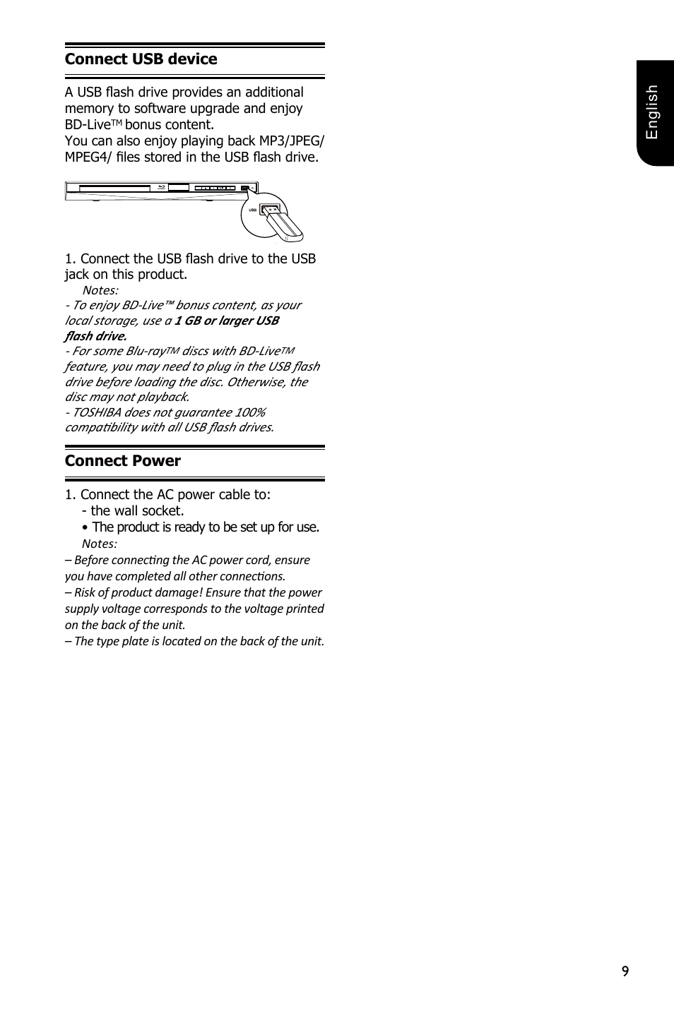 Toshiba BDX1300 User Manual | Page 9 / 36