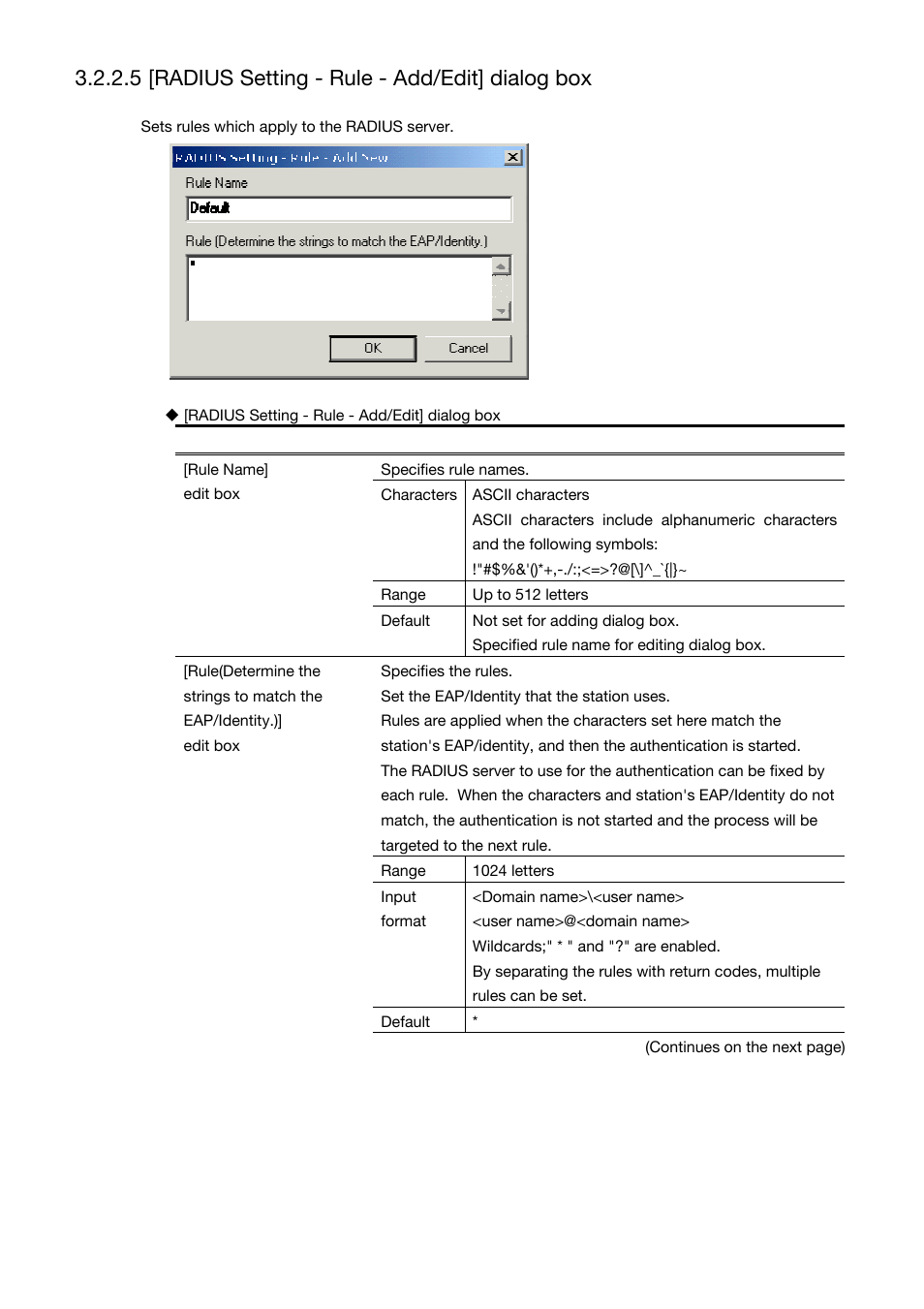 5 [radius setting - rule - add/edit] dialog box | Toshiba Magnia Z310 User Manual | Page 49 / 130