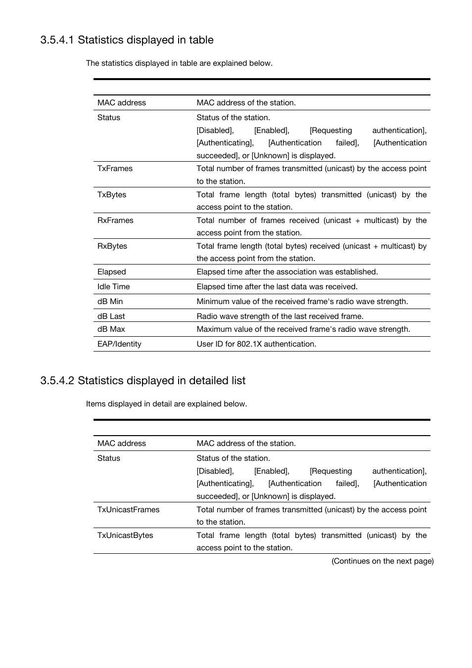 1 statistics displayed in table, 2 statistics displayed in detailed list | Toshiba Magnia Z310 User Manual | Page 68 / 130