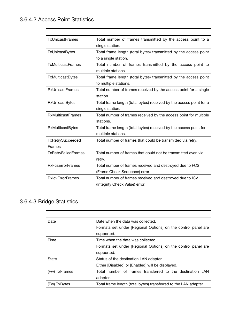 2 access point statistics, 3 bridge statistics | Toshiba Magnia Z310 User Manual | Page 76 / 130