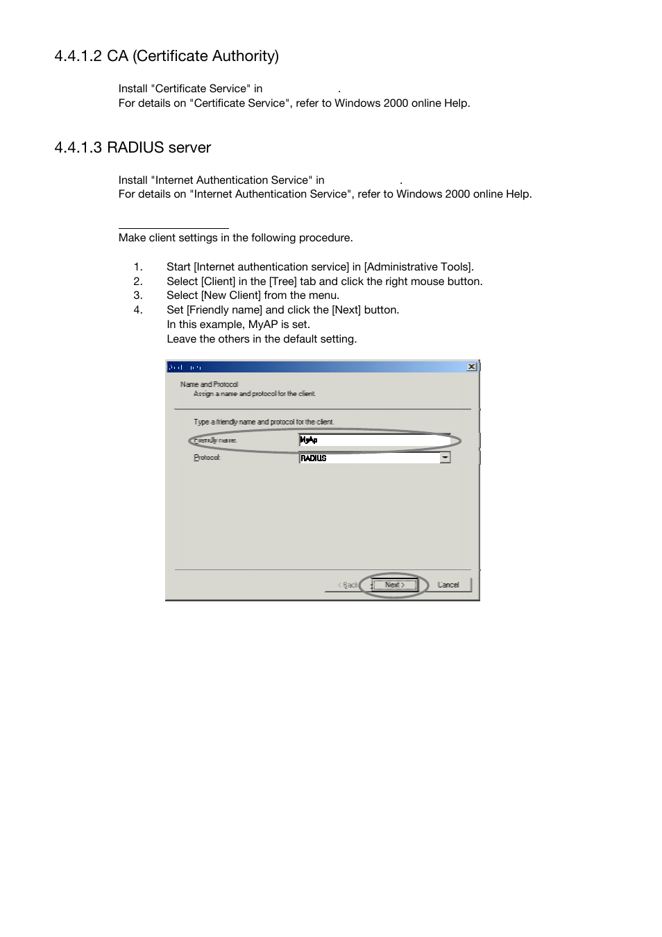 2 ca (certificate authority), 3 radius server | Toshiba Magnia Z310 User Manual | Page 93 / 130