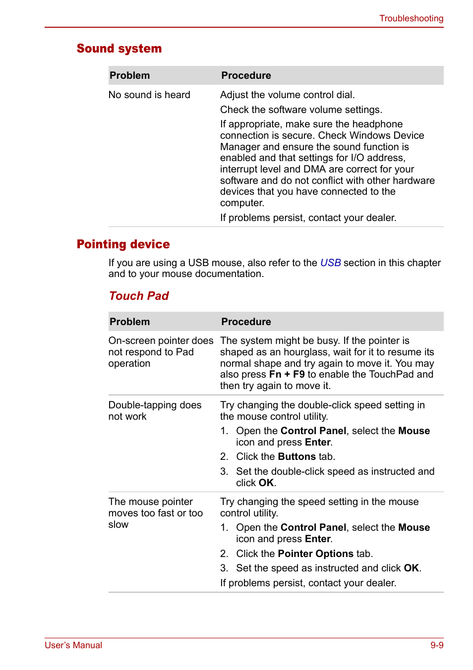 Sound system pointing device | Toshiba Satellite M70 (PSM71) User Manual | Page 147 / 176